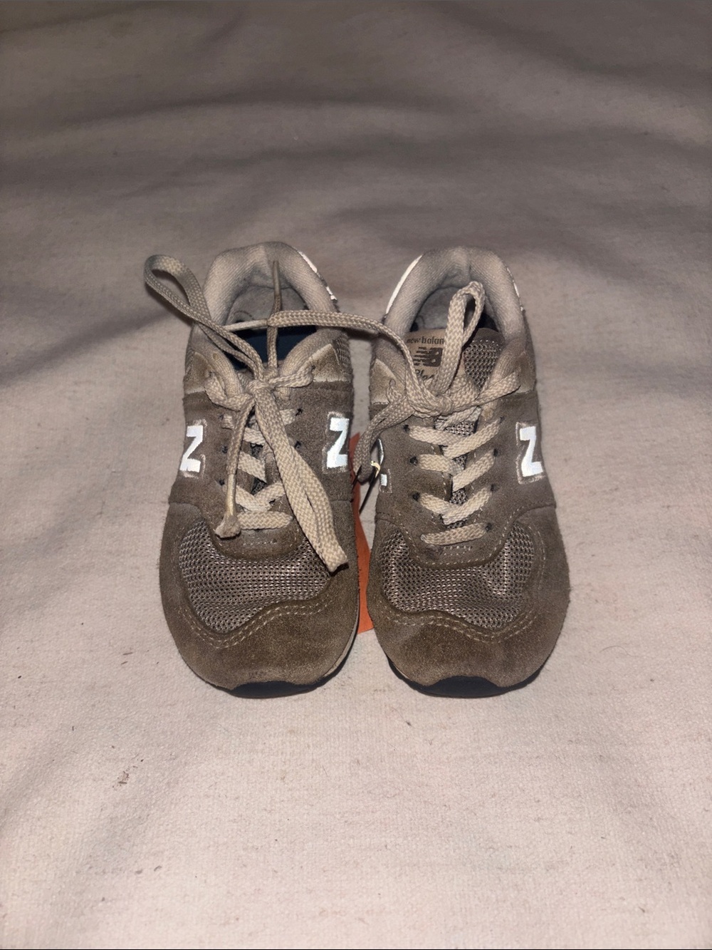 New Balance Kids' Taupe Suede & Mesh Sneakers